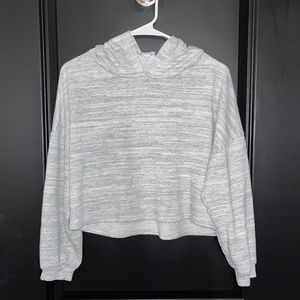 Grey Marled Cropped Sweatshirt